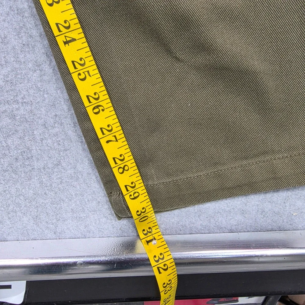 H&M Divided Womens Olive Green High Waisted Wide Leg Utility Carpentef Pants Sz0